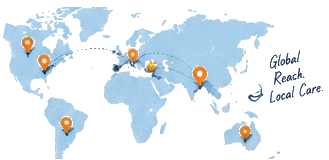 World map of our global shipping network